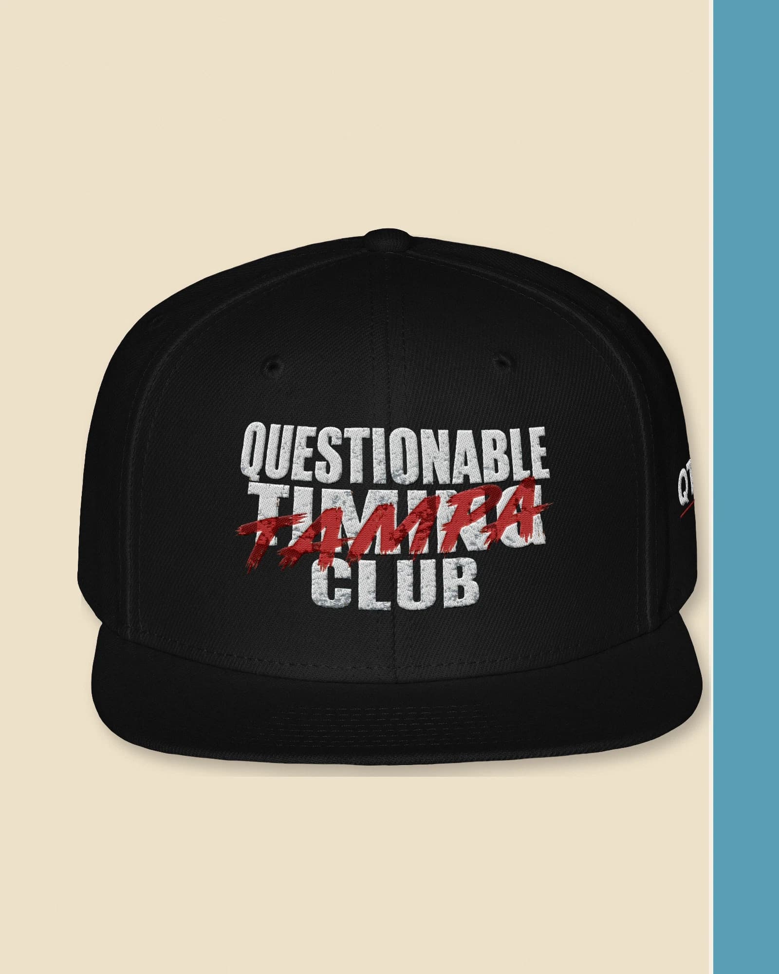 Questionable Tampa Club Snapback, Black, front view