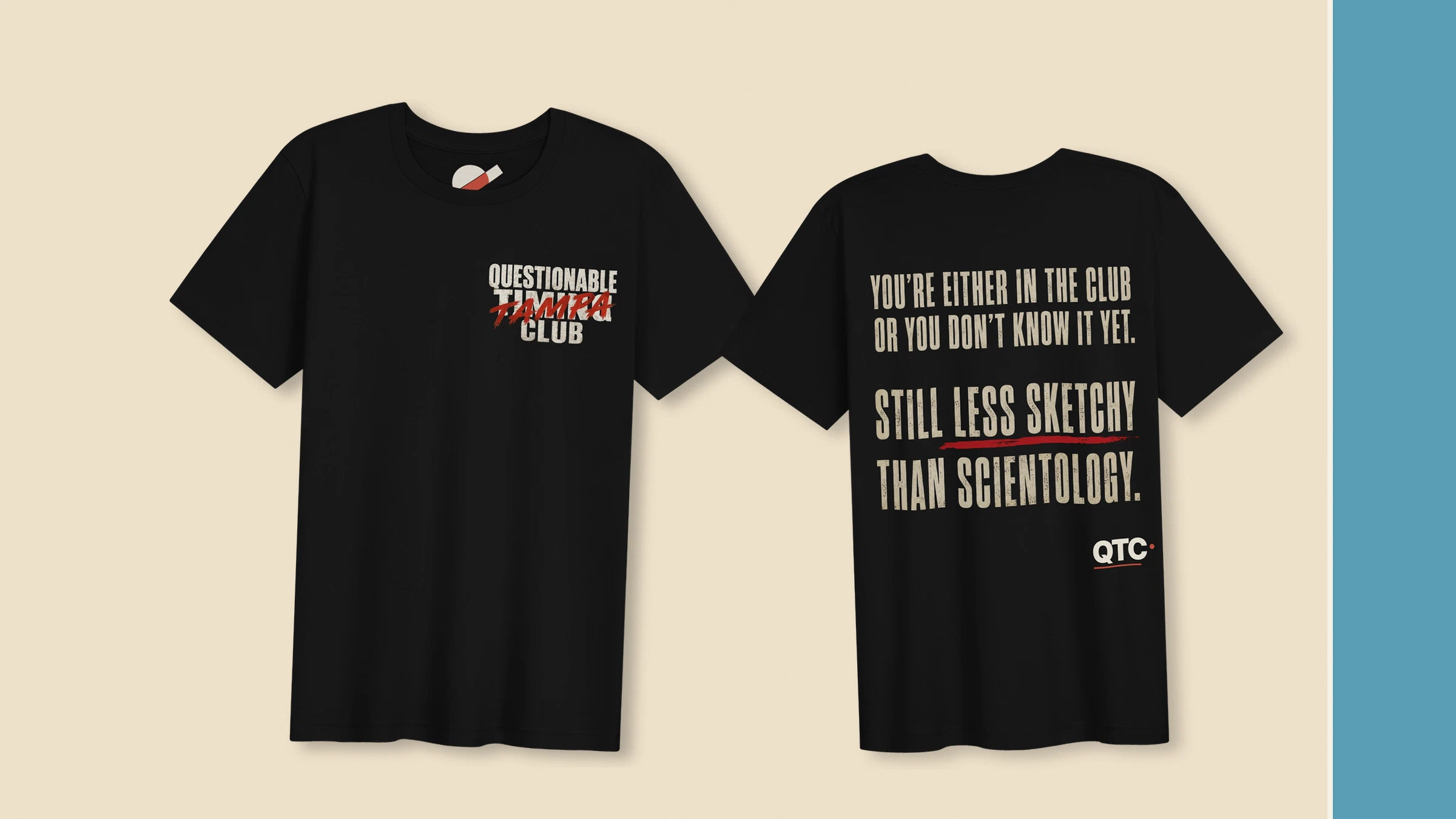 You Don't Know It Yet Questionable Tampa Club, Black, editorial front and back view